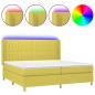 vidaXL Cama box spring colchón y luces LED tela verde 200x200 cm vidaXL Cama box spring colchón y luces LED tela verde 200x200 cm
