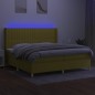 vidaXL Cama box spring colchón y luces LED tela verde 200x200 cm vidaXL Cama box spring colchón y luces LED tela verde 200x200 cm