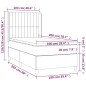 vidaXL Cama box spring colchón y luces LED tela gris oscuro 100x200 cm