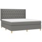 vidaXL Cama box spring colchón y luces LED tela gris oscuro 160x200 cm vidaXL Cama box spring colchón y luces LED tela gris oscuro 160x200 cm
