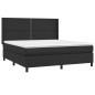 vidaXL Cama box spring colchón y LED cuero sintético negro 160x200 cm vidaXL Cama box spring colchón y LED cuero sintético negro 160x200 cm