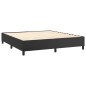 vidaXL Cama box spring colchón y LED cuero sintético negro 160x200 cm vidaXL Cama box spring colchón y LED cuero sintético negro 160x200 cm