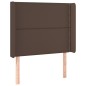 vidaXL Cama box spring y colchón LED cuero sintético marrón 90x200 cm
