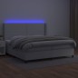vidaXL Cama box spring colchón y LED cuero sintético blanco 200x200 cm vidaXL Cama box spring colchón y LED cuero sintético blanco 200x200 cm