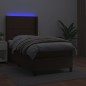 vidaXL Cama box spring colchón y LED cuero sintético marrón 100x200 cm vidaXL Cama box spring colchón y LED cuero sintético marrón 100x200 cm