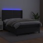 vidaXL Cama box spring colchón y LED cuero sintético negro 140x200 cm vidaXL Cama box spring colchón y LED cuero sintético negro 140x200 cm
