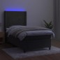 vidaXL Cama box spring colchón y LED terciopelo gris oscuro 100x200 cm vidaXL Cama box spring colchón y LED terciopelo gris oscuro 100x200 cm