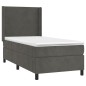 vidaXL Cama box spring colchón y LED terciopelo gris oscuro 100x200 cm vidaXL Cama box spring colchón y LED terciopelo gris oscuro 100x200 cm