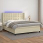vidaXL Cama box spring colchón y LED cuero sintético crema 180x200 cm vidaXL Cama box spring colchón y LED cuero sintético crema 180x200 cm