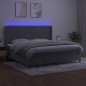 vidaXL Cama box spring colchón y LED terciopelo gris claro 200x200 cm vidaXL Cama box spring colchón y LED terciopelo gris claro 200x200 cm