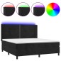 vidaXL Cama box spring colchón y LED terciopelo negro 160x200 cm vidaXL Cama box spring colchón y LED terciopelo negro 160x200 cm