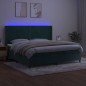 vidaXL Cama box spring colchón y LED terciopelo verde oscuro 200x200cm vidaXL Cama box spring colchón y LED terciopelo verde oscuro 200x200cm