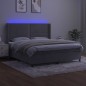 vidaXL Cama box spring colchón y LED terciopelo gris claro 160x200 cm vidaXL Cama box spring colchón y LED terciopelo gris claro 160x200 cm