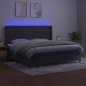 vidaXL Cama box spring colchón y LED terciopelo gris oscuro 200x200 cm