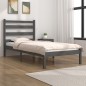 vidaXL Estructura de cama de madera maciza de pino gris 100x200 cm