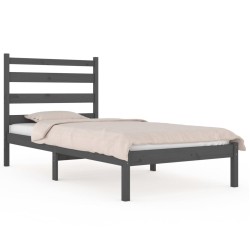 vidaXL Estructura de cama de madera maciza de pino gris 100x200 cm