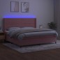 vidaXL Cama box spring colchón y LED terciopelo rosa 200x200 cm vidaXL Cama box spring colchón y LED terciopelo rosa 200x200 cm