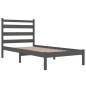 vidaXL Estructura de cama de madera maciza de pino gris 100x200 cm