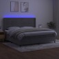 vidaXL Cama box spring colchón y LED terciopelo gris claro 200x200 cm vidaXL Cama box spring colchón y LED terciopelo gris claro 200x200 cm