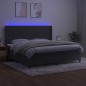 vidaXL Cama box spring colchón y LED terciopelo gris oscuro 200x200 cm vidaXL Cama box spring colchón y LED terciopelo gris oscuro 200x200 cm