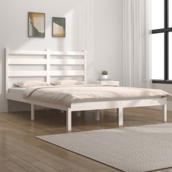 vidaXL Estructura de cama de madera maciza de pino blanca 140x200 cm