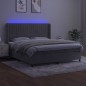 vidaXL Cama box spring colchón y LED terciopelo gris claro 180x200 cm vidaXL Cama box spring colchón y LED terciopelo gris claro 180x200 cm
