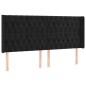 vidaXL Cama box spring colchón y LED terciopelo negro 200x200 cm