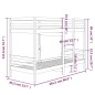 vidaXL Litera de madera maciza de pino 80x200 cm