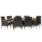 vidaXL Juego de comedor de jardín 9 piezas con cojines negro vidaXL Juego de comedor de jardín 9 piezas con cojines negro