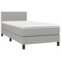 vidaXL Cama box spring con colchón tela gris claro 80x200 cm vidaXL Cama box spring con colchón tela gris claro 80x200 cm