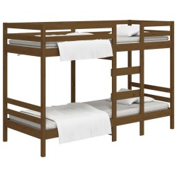 vidaXL Litera de madera maciza de pino marrón miel 90x190 cm