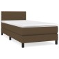 vidaXL Cama box spring con colchón tela marrón oscuro 80x200 cm