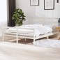 vidaXL Estructura de cama de madera maciza de pino blanca 140x190 cm vidaXL Estructura de cama de madera maciza de pino blanca 140x190 cm