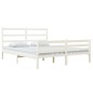 vidaXL Estructura de cama de madera maciza de pino blanca 140x190 cm vidaXL Estructura de cama de madera maciza de pino blanca 140x190 cm
