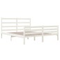 vidaXL Estructura de cama de madera maciza de pino blanca 140x190 cm vidaXL Estructura de cama de madera maciza de pino blanca 140x190 cm
