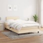 vidaXL Cama box spring con colchón tela color crema 120x200 cm