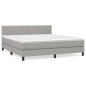 vidaXL Cama box spring con colchón tela gris claro 180x200 cm vidaXL Cama box spring con colchón tela gris claro 180x200 cm