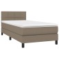 vidaXL Cama box spring con colchón tela gris taupe 90x200 cm vidaXL Cama box spring con colchón tela gris taupe 90x200 cm