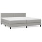 vidaXL Cama box spring con colchón tela gris claro 200x200 cm vidaXL Cama box spring con colchón tela gris claro 200x200 cm