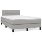 vidaXL Cama box spring con colchón tela gris claro 120x200 cm vidaXL Cama box spring con colchón tela gris claro 120x200 cm