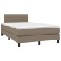 vidaXL Cama box spring con colchón tela gris taupe 120x200 cm