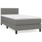 vidaXL Cama box spring con colchón tela gris oscuro 90x190 cm vidaXL Cama box spring con colchón tela gris oscuro 90x190 cm
