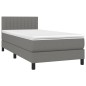 vidaXL Cama box spring con colchón tela gris oscuro 90x190 cm vidaXL Cama box spring con colchón tela gris oscuro 90x190 cm