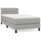vidaXL Cama box spring con colchón tela gris claro 80x200 cm