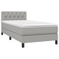 vidaXL Cama box spring con colchón tela gris claro 80x200 cm
