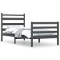 vidaXL Estructura de cama de madera maciza de pino gris 100x200 cm vidaXL Estructura de cama de madera maciza de pino gris 100x200 cm