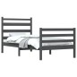 vidaXL Estructura de cama de madera maciza de pino gris 100x200 cm vidaXL Estructura de cama de madera maciza de pino gris 100x200 cm