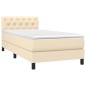 vidaXL Cama box spring con colchón tela color crema 80x200 cm vidaXL Cama box spring con colchón tela color crema 80x200 cm