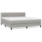 vidaXL Cama box spring con colchón tela gris claro 160x200 cm vidaXL Cama box spring con colchón tela gris claro 160x200 cm
