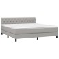 vidaXL Cama box spring con colchón tela gris claro 160x200 cm vidaXL Cama box spring con colchón tela gris claro 160x200 cm